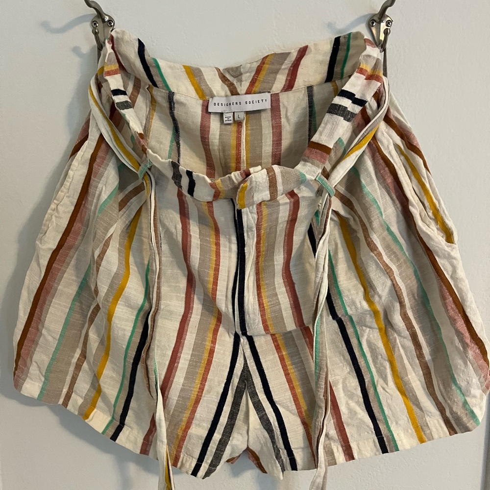 Striped Linen Shorts
